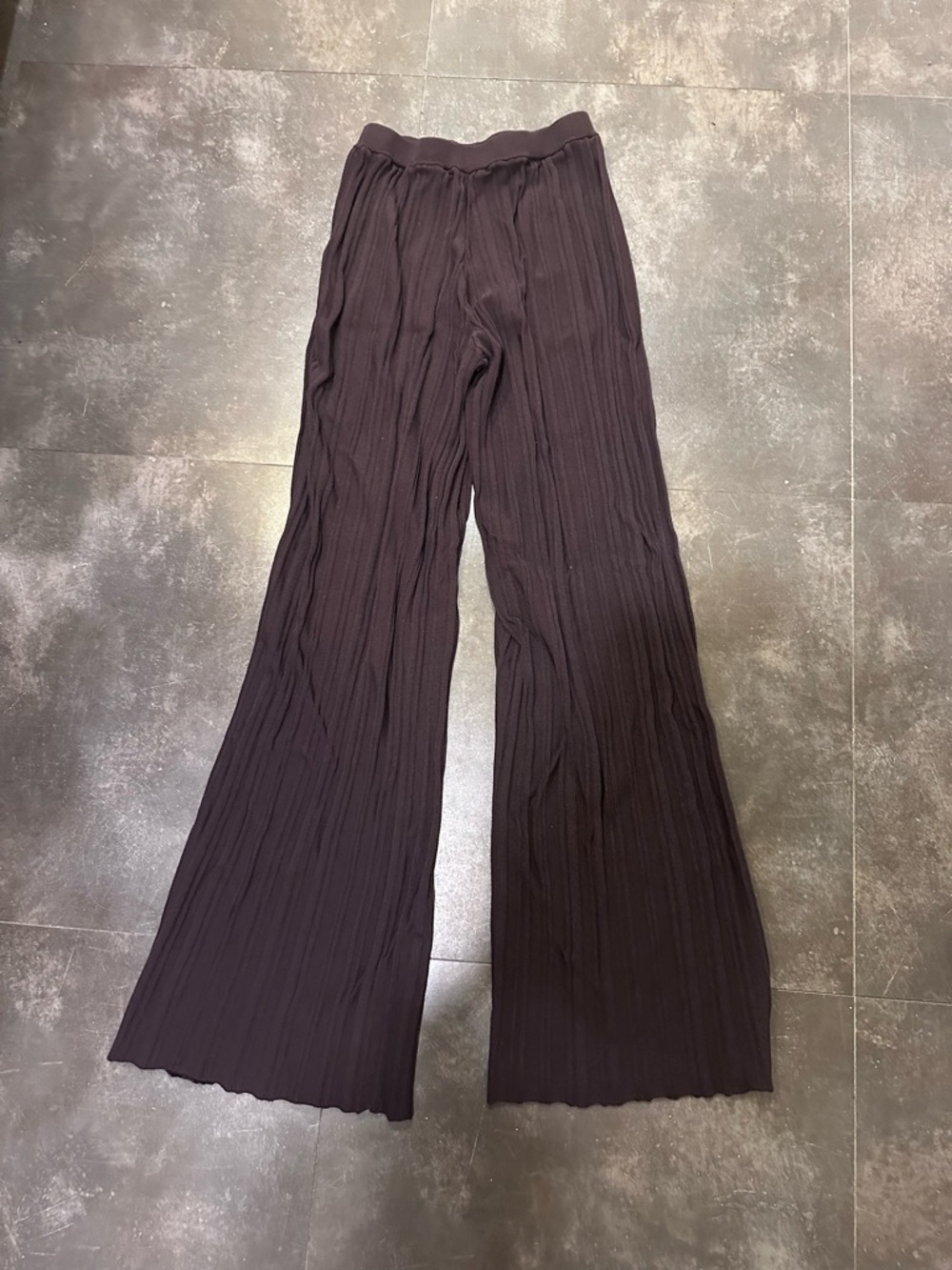 DISSH Dark Brown Textured Wide-Leg Pants